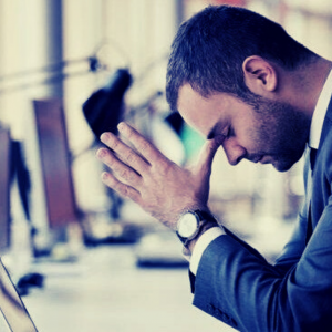 Office Worker Dealing with Stress